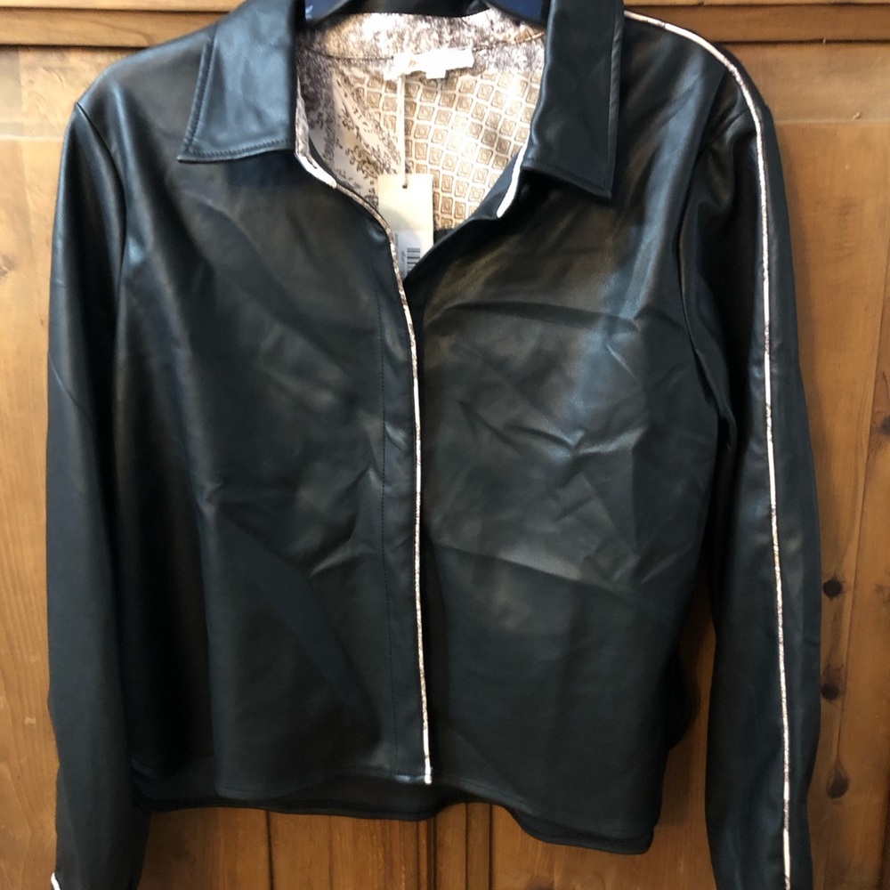 Faux Black Leather Women's Jacket